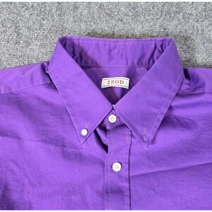 IZOD Purple‎ Button Down Dress Shirt Mens, Collared Casual Top 34/35